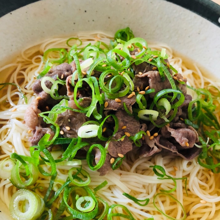 肉ぶっかけそうめん